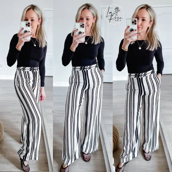 Jetta Striped Wide-Leg Pants | Women's Spring Style - Picture 3 of 9